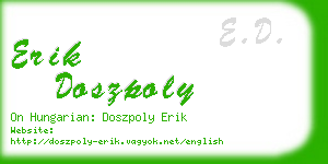 erik doszpoly business card